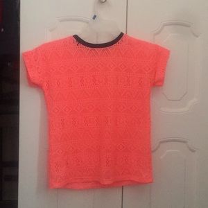 Pink laced shirt , size is girls 146cm ,age 10-11